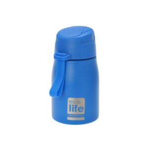 Παιδικά Ανοξείδωτα Μπουκάλια Eco Life Με Καλαμάκι 400ml (Σιέλ)
