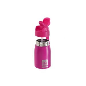 Παιδικά Ανοξείδωτα Μπουκάλια Eco Life Με Καλαμάκι 400ml (Ροζ)